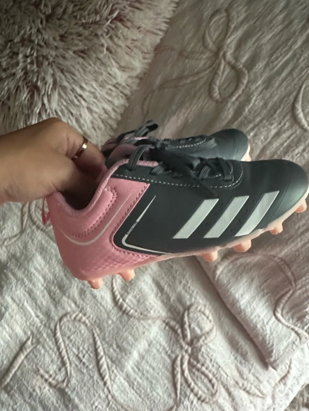 adidas Kids Soccer Cleats - Pink and Black